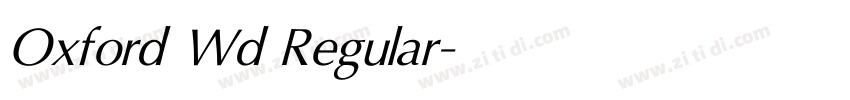 Oxford Wd Regular字体转换
